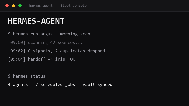 Hermes agent fleet console