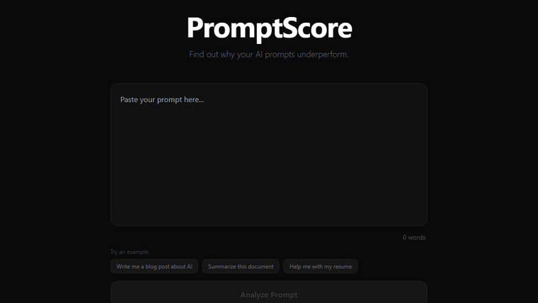 PromptScore prompt analysis tool
